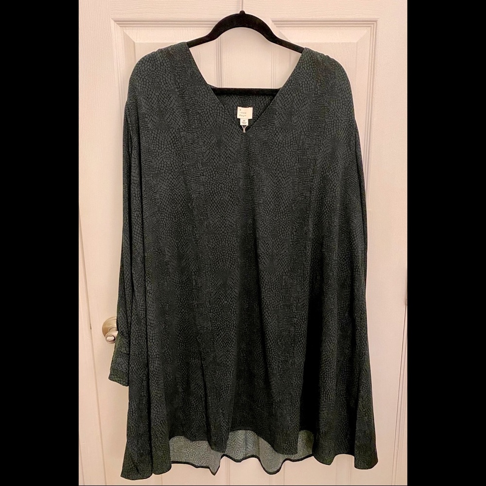LAST CHANCE A New Day Green/Black Snakeskin Dress
